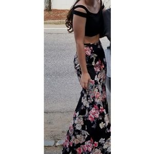Floral 2 piece prom dress